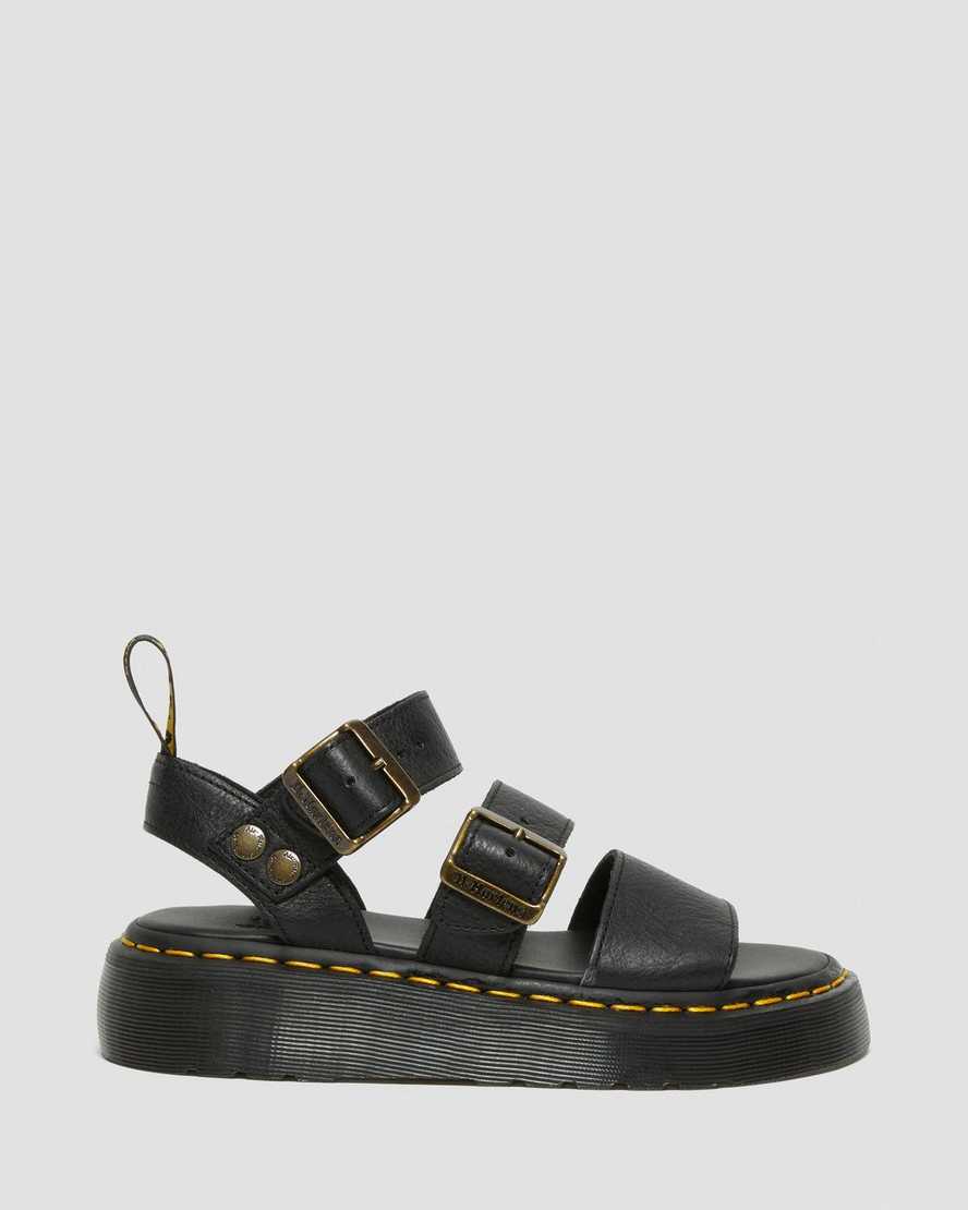 schwarze dr. martens gryphon plateau-gladiator-sandalen für damen
