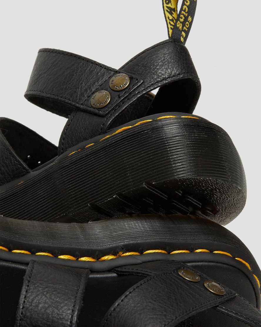 schwarze dr. martens gryphon plateau-gladiator-sandalen für damen