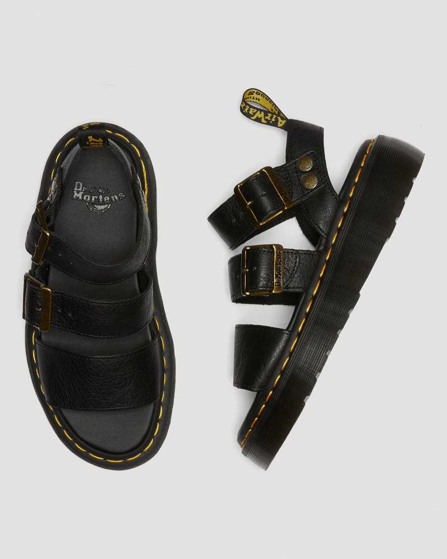 schwarze dr. martens gryphon plateau-gladiator-sandalen für damen