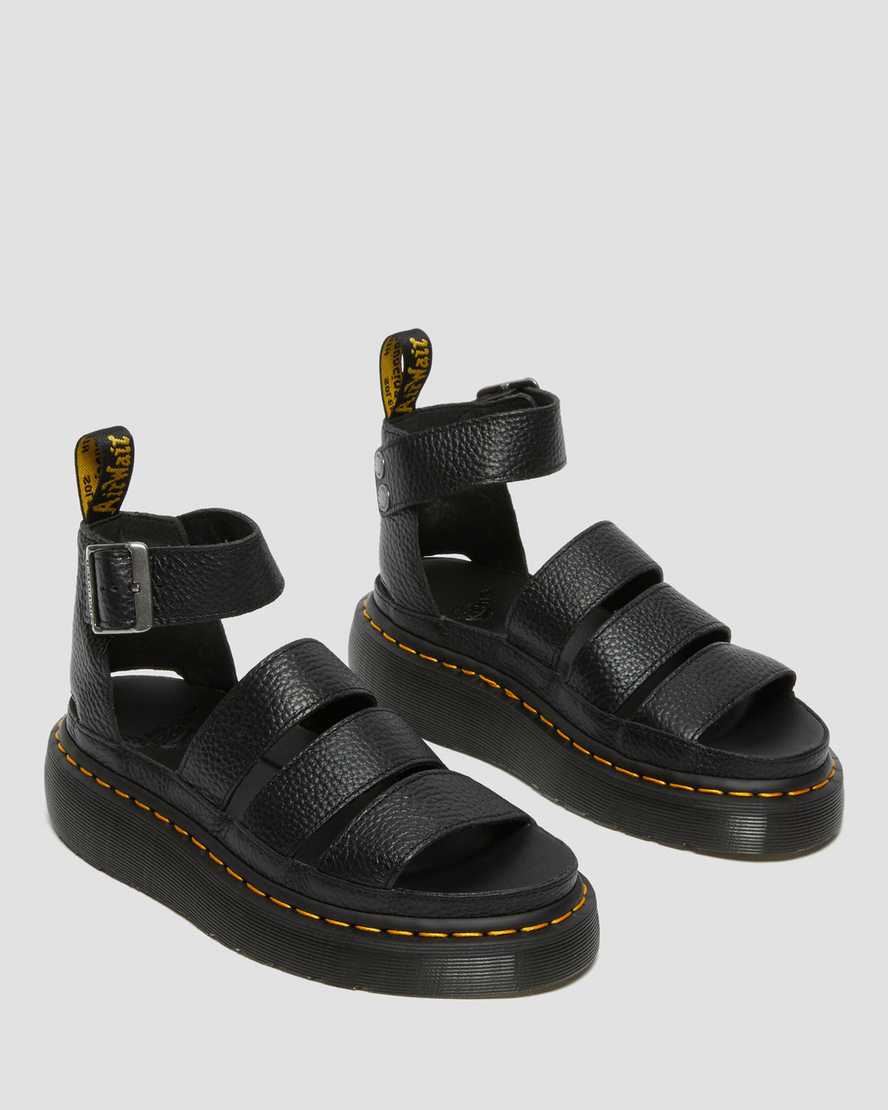 schwarze dr. martens clarissa ii damen-plateausandalen