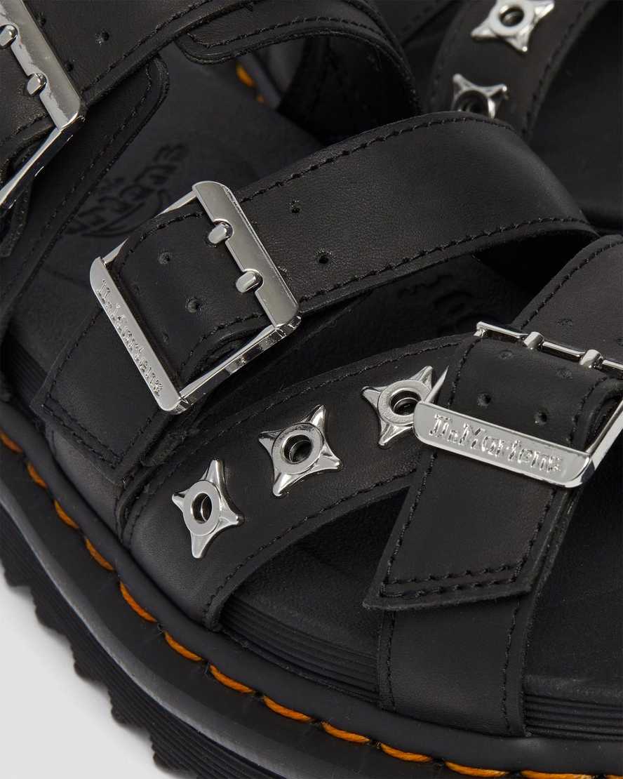 schwarze dr. martens ryker ii damen-sandalen mit riemen