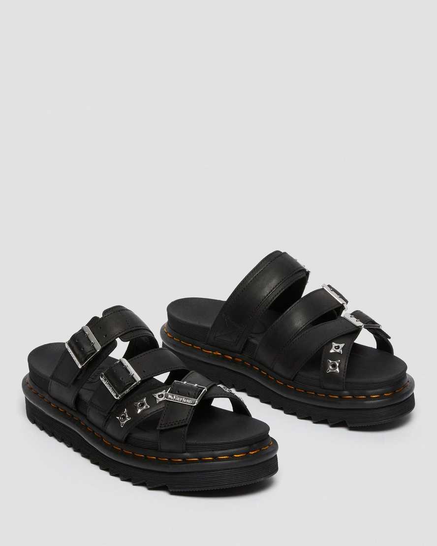 schwarze dr. martens ryker ii damen-sandalen mit riemen