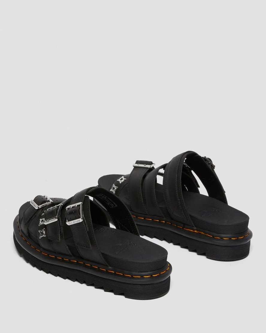 schwarze dr. martens ryker ii damen-sandalen mit riemen