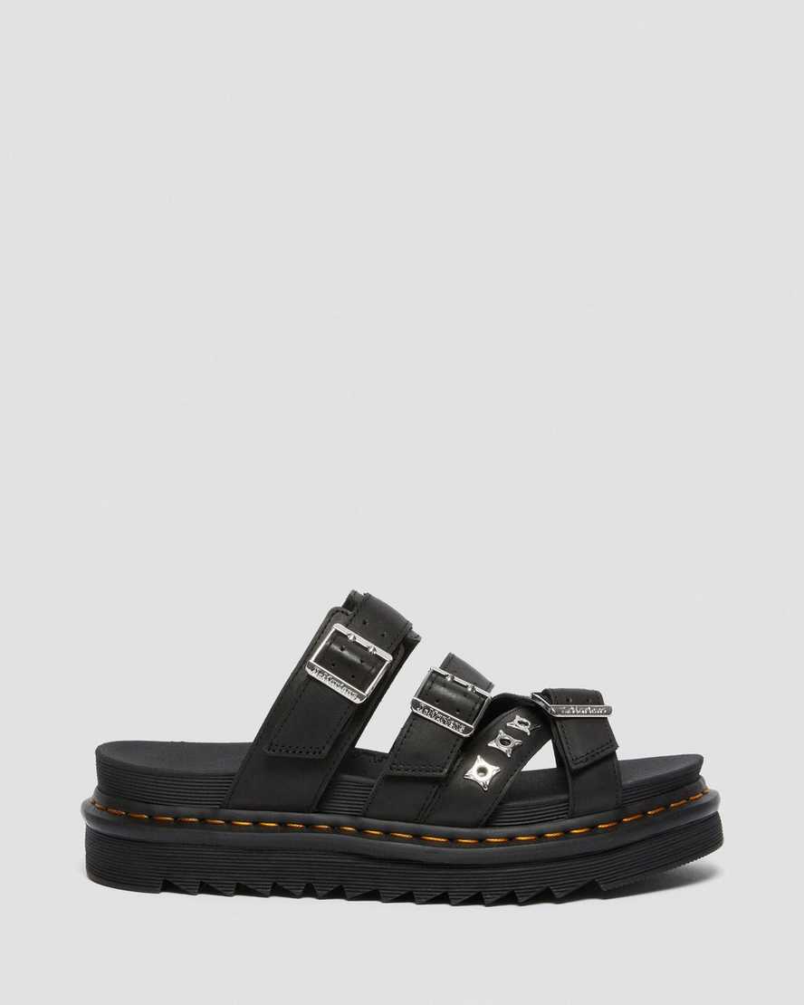 schwarze dr. martens ryker ii damen-sandalen mit riemen