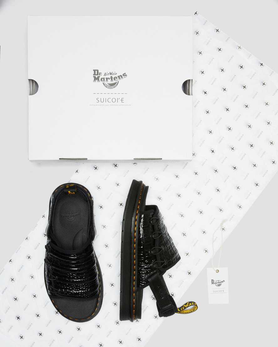 schwarze dr. martens mura suicoke croco damensandalen