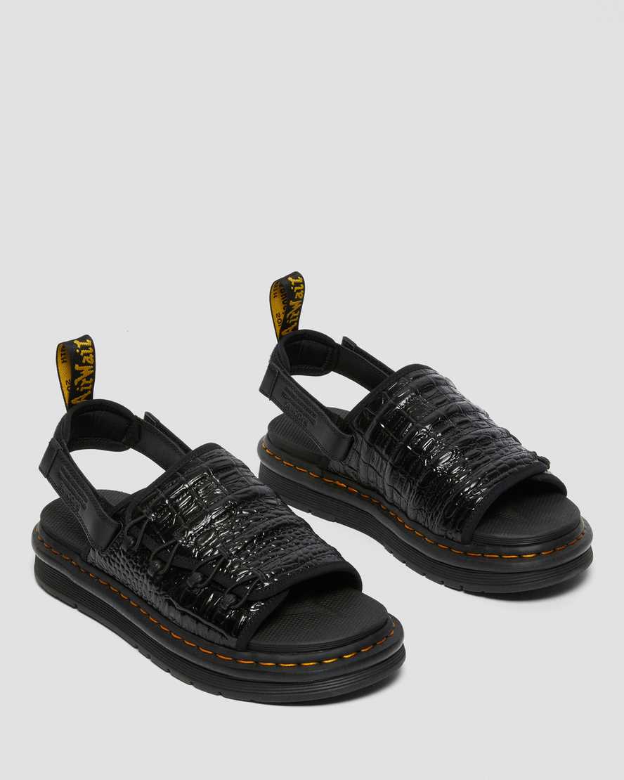 schwarze dr. martens mura suicoke croco damensandalen