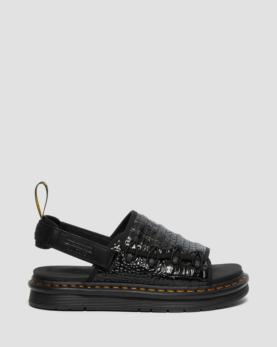 schwarze dr. martens mura suicoke croco damensandalen