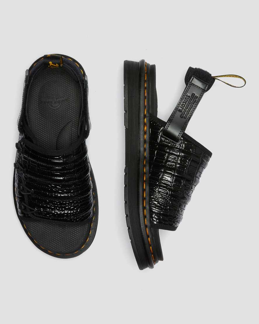 schwarze dr. martens mura suicoke croco damensandalen