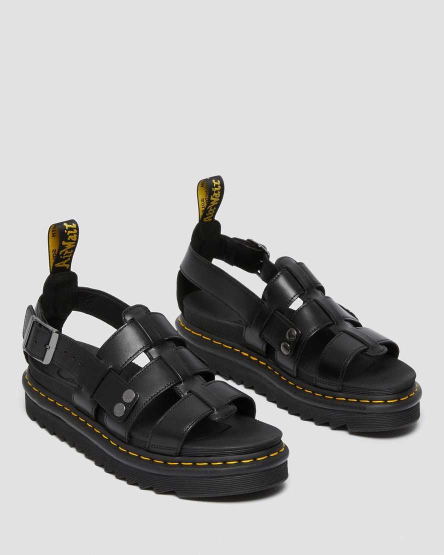schwarze dr. martens terry damen-riemensandalen