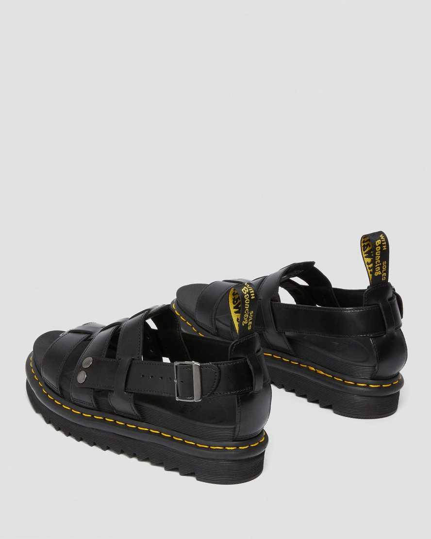 schwarze dr. martens terry damen-riemensandalen