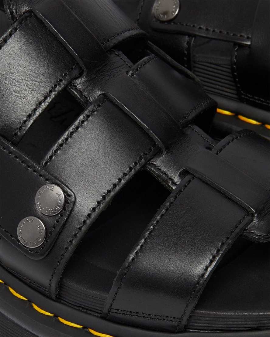 schwarze dr. martens terry damen-riemensandalen