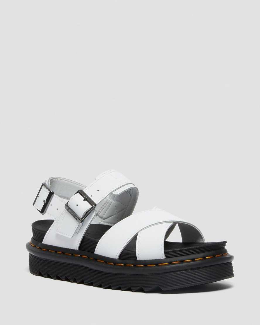 weiße dr. martens voss ii damen-riemensandalen
