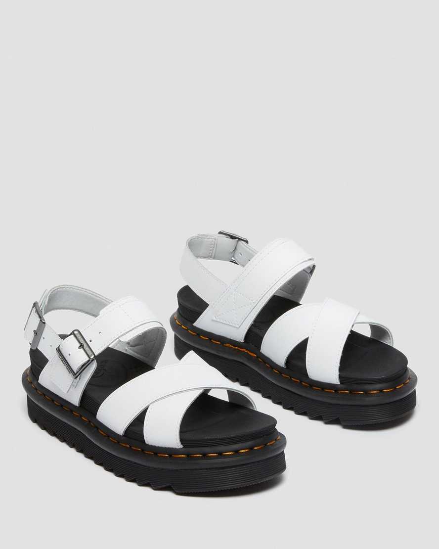 weiße dr. martens voss ii damen-riemensandalen