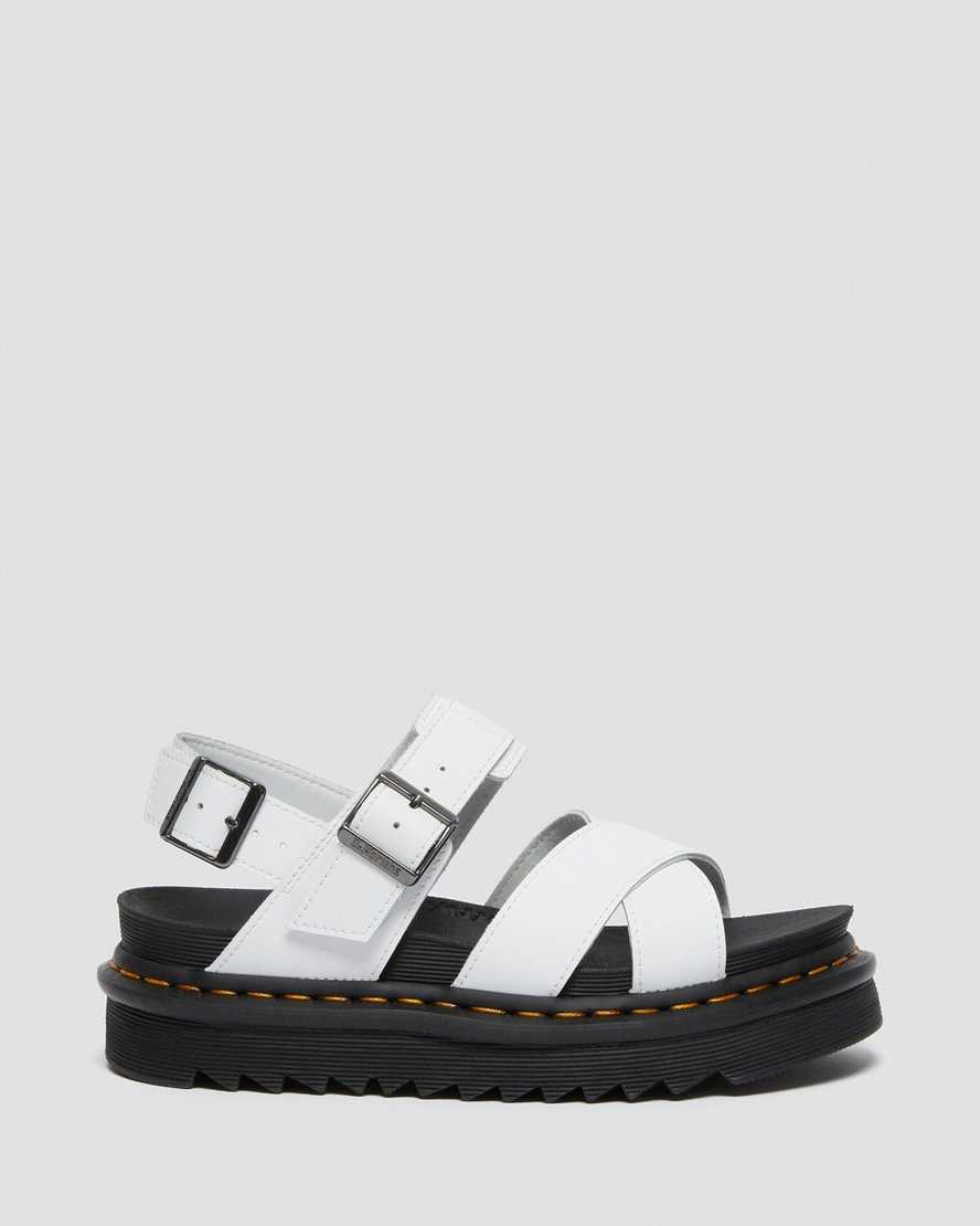 weiße dr. martens voss ii damen-riemensandalen