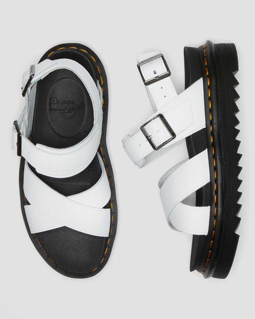 weiße dr. martens voss ii damen-riemensandalen