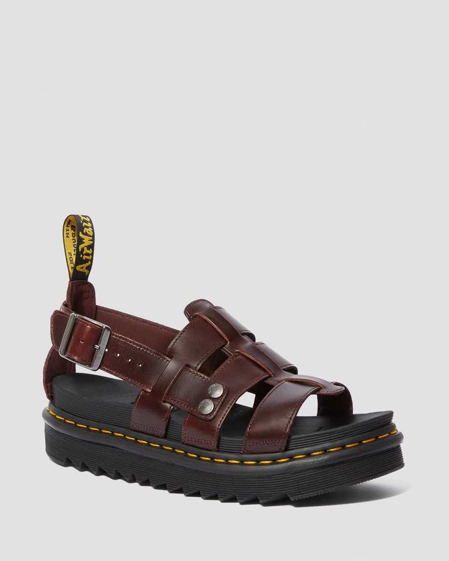braune dr. martens terry damen-riemensandalen