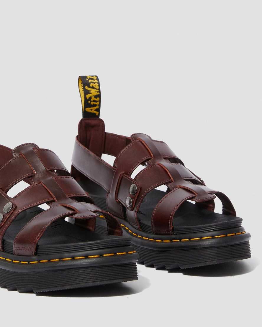 braune dr. martens terry damen-riemensandalen