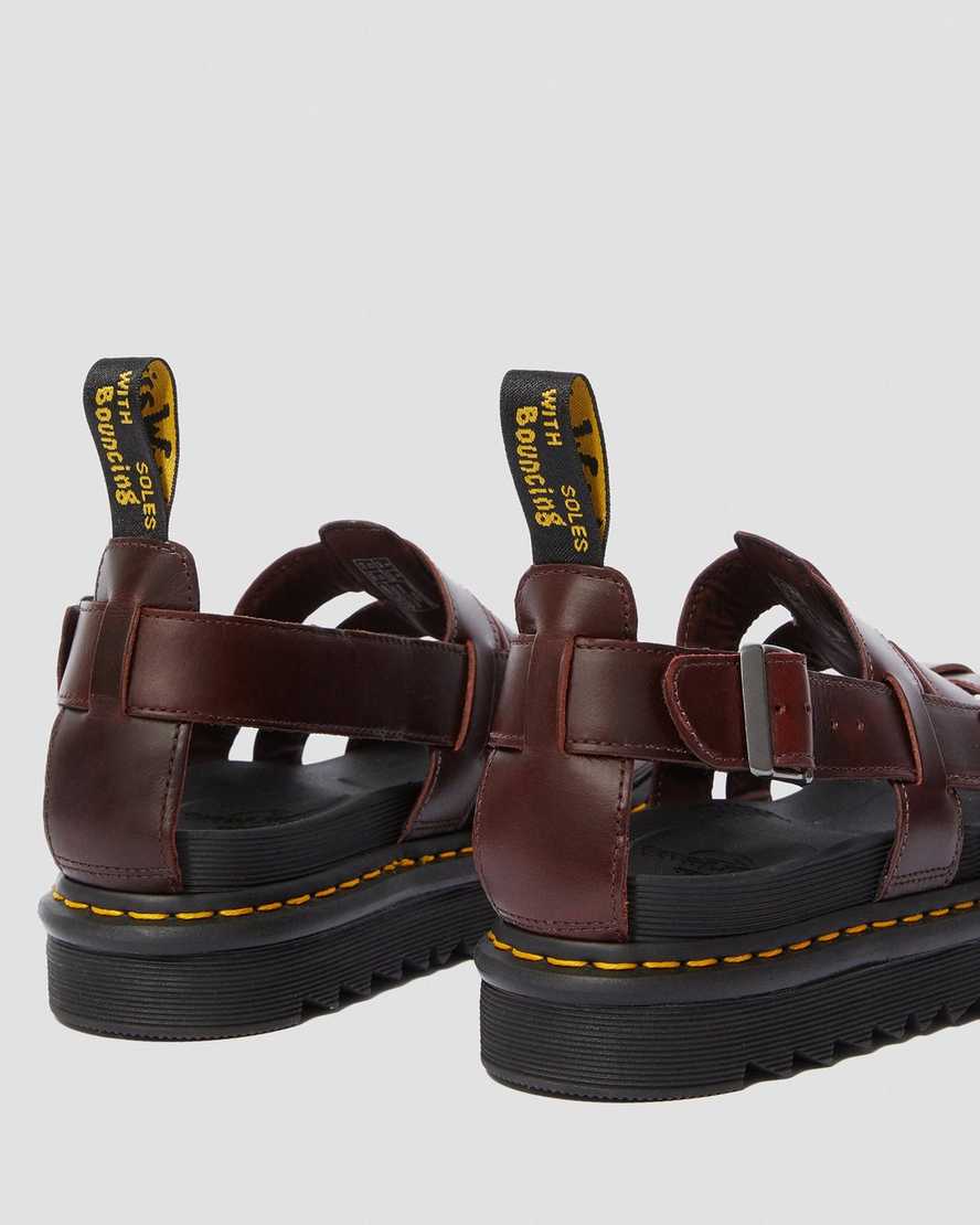 braune dr. martens terry damen-riemensandalen