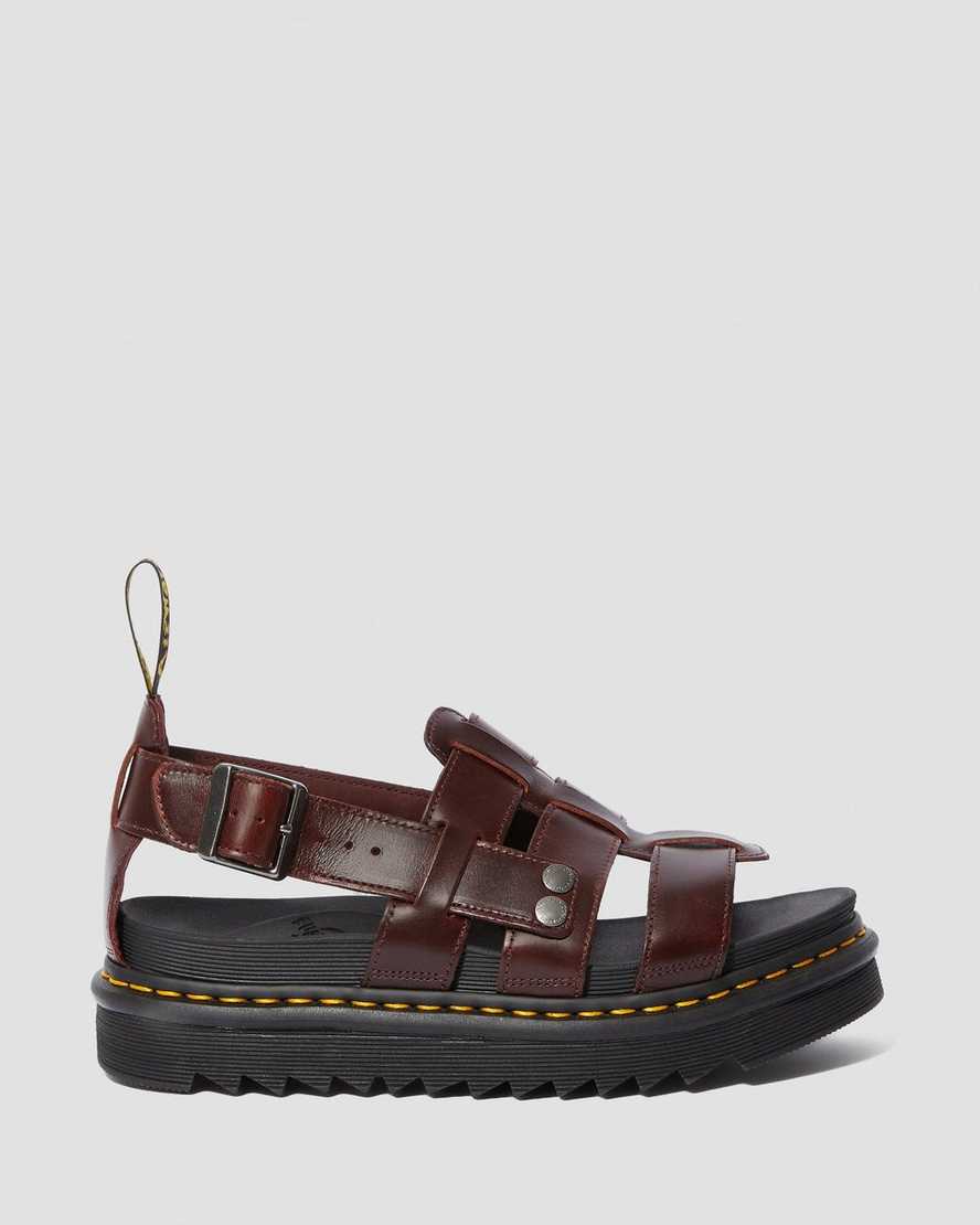 braune dr. martens terry damen-riemensandalen