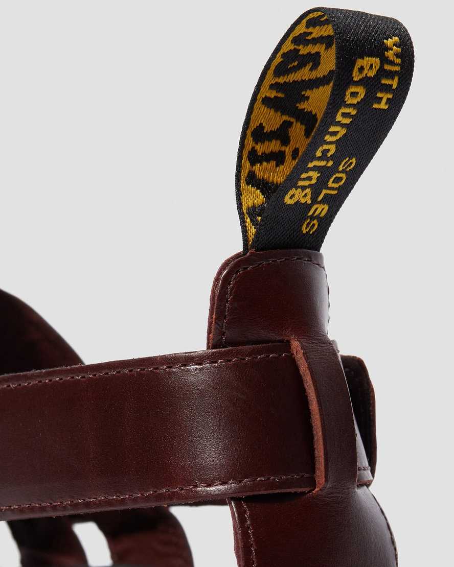 braune dr. martens terry damen-riemensandalen