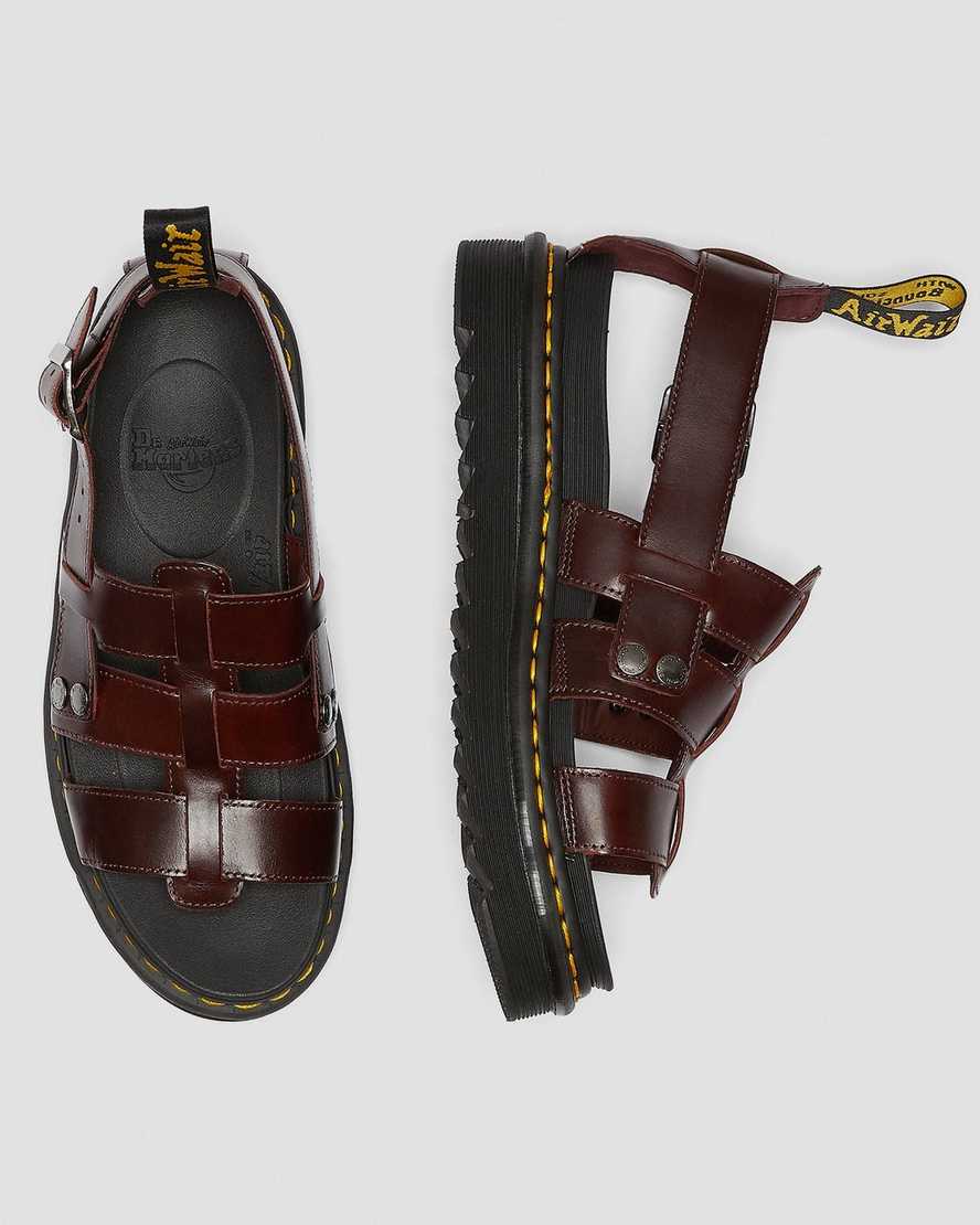 braune dr. martens terry damen-riemensandalen