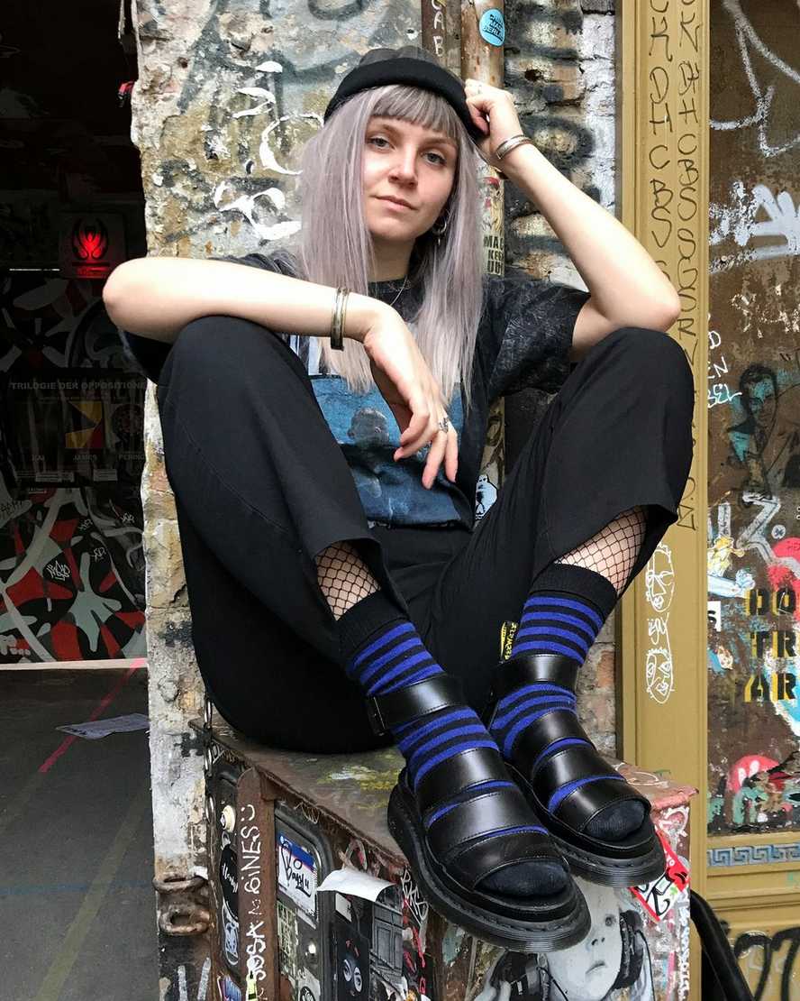 schwarze dr. martens clarissa ii damen-riemensandalen