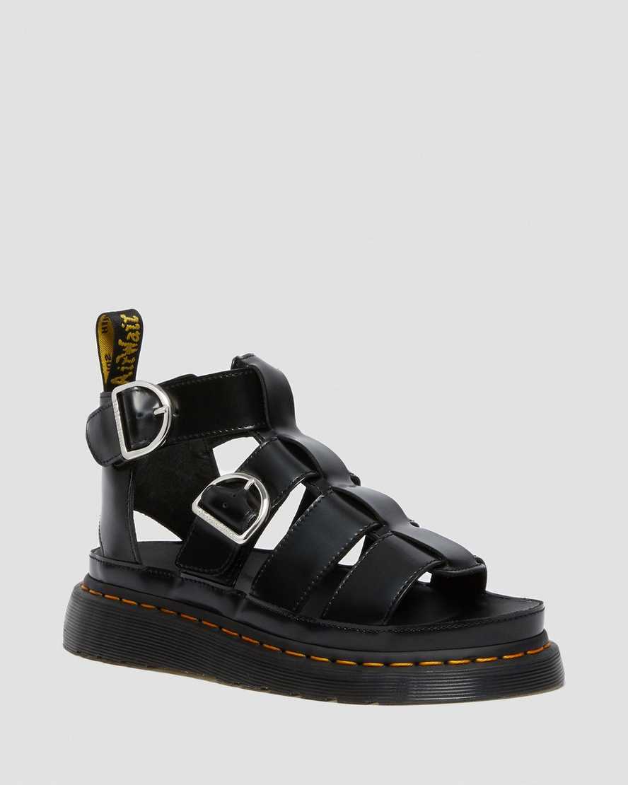 schwarze dr. martens mackaye damen-riemensandalen