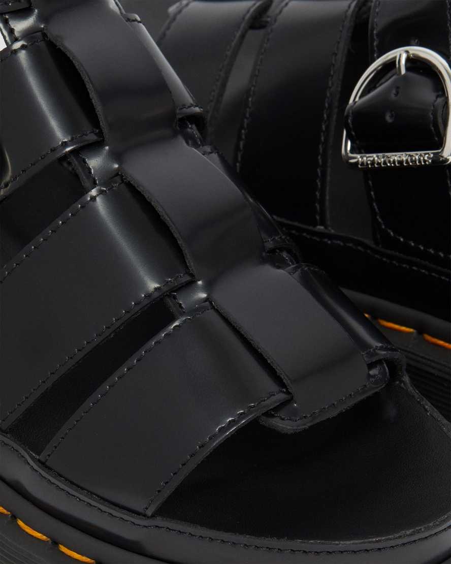 schwarze dr. martens mackaye damen-riemensandalen