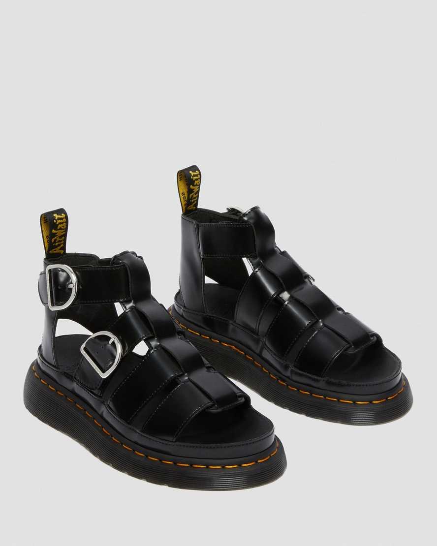 schwarze dr. martens mackaye damen-riemensandalen