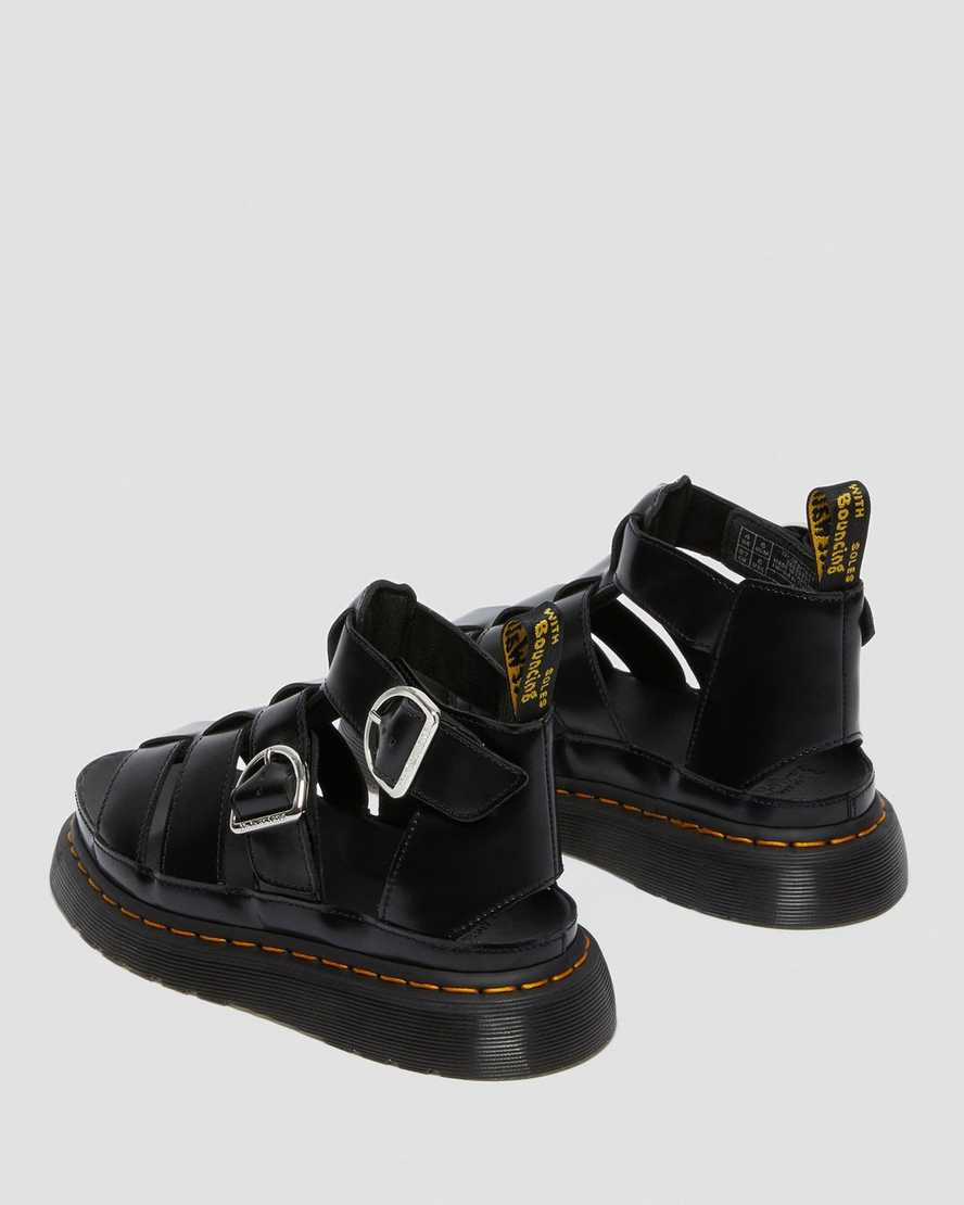 schwarze dr. martens mackaye damen-riemensandalen