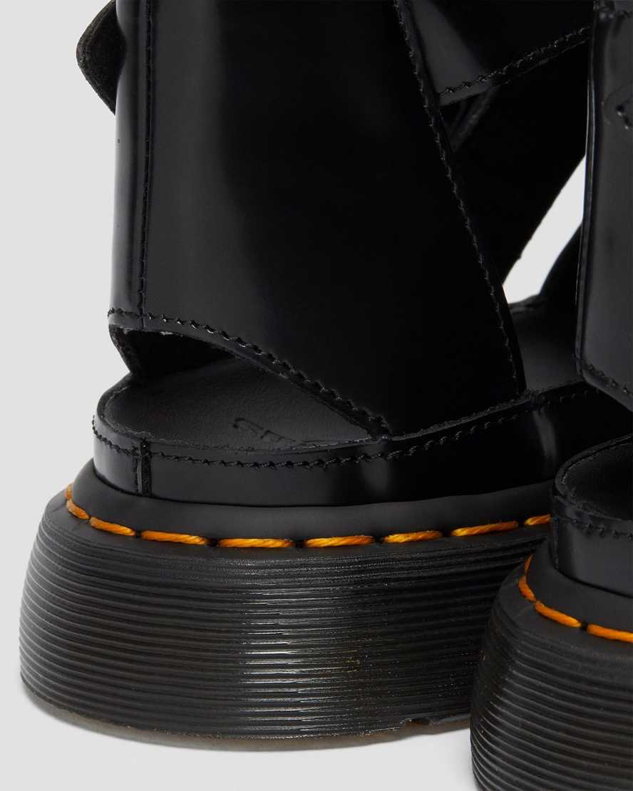 schwarze dr. martens mackaye damen-riemensandalen