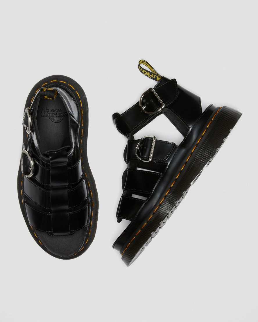 schwarze dr. martens mackaye damen-riemensandalen