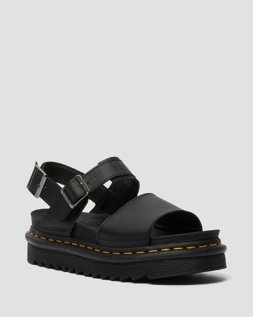 schwarze dr. martens voss damen-riemensandalen