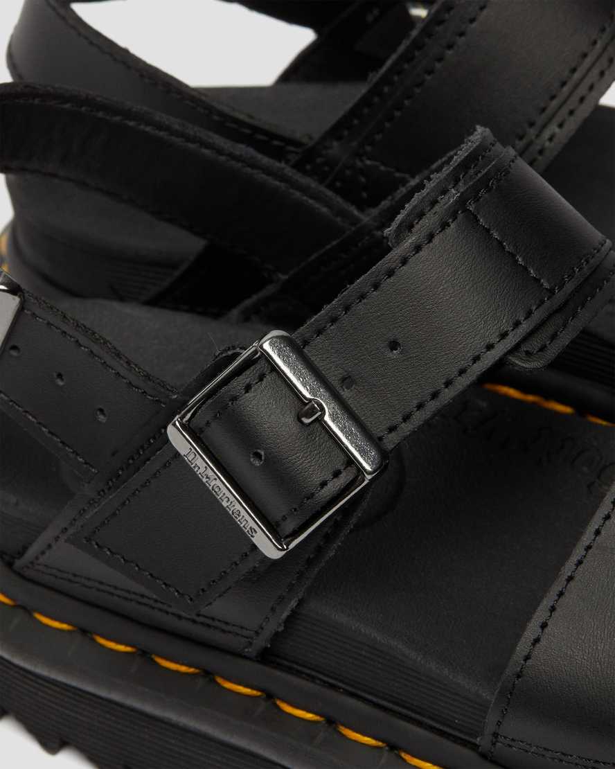 schwarze dr. martens voss damen-riemensandalen