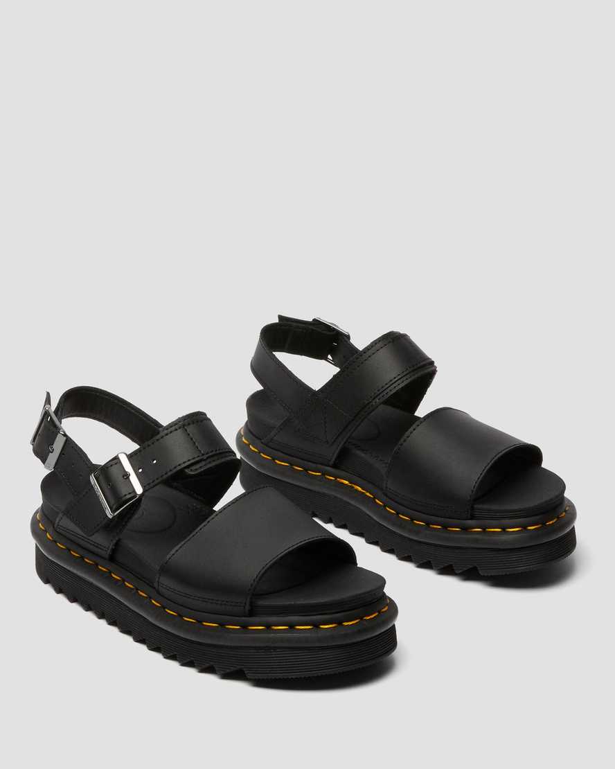 schwarze dr. martens voss damen-riemensandalen
