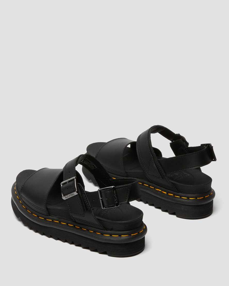 schwarze dr. martens voss damen-riemensandalen