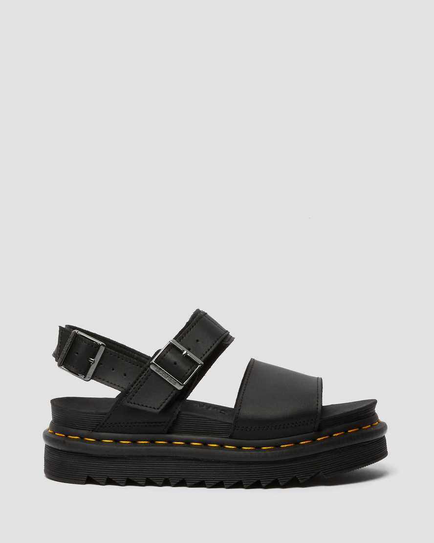 schwarze dr. martens voss damen-riemensandalen