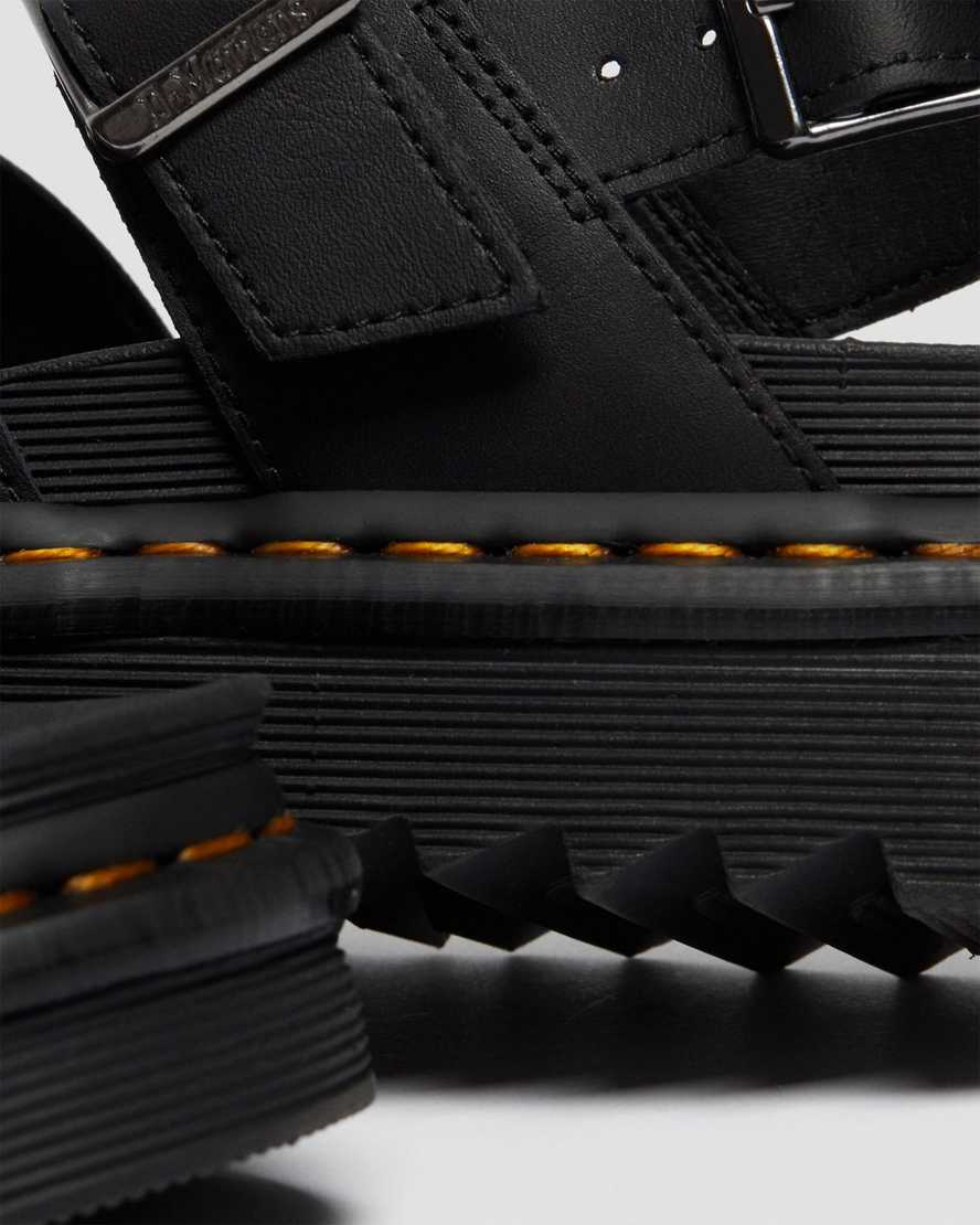 schwarze dr. martens voss ii damen-riemensandalen