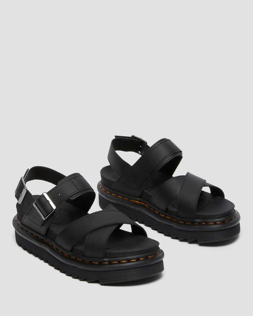 schwarze dr. martens voss ii damen-riemensandalen