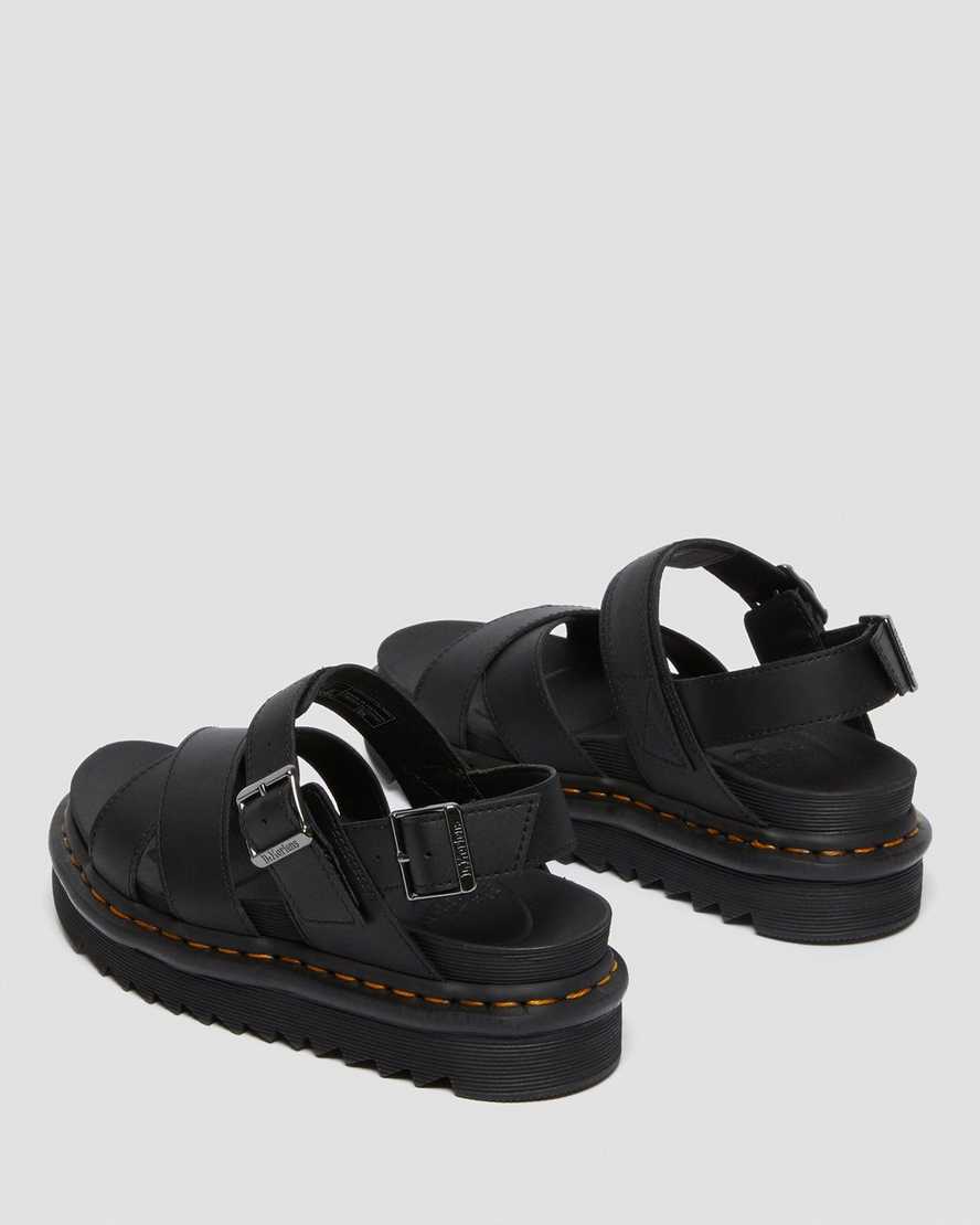 schwarze dr. martens voss ii damen-riemensandalen