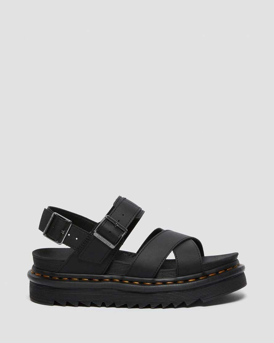 schwarze dr. martens voss ii damen-riemensandalen