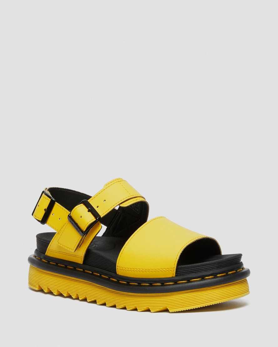 gelbe dr. martens voss damen-riemensandalen