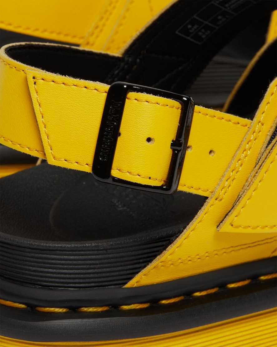 gelbe dr. martens voss damen-riemensandalen