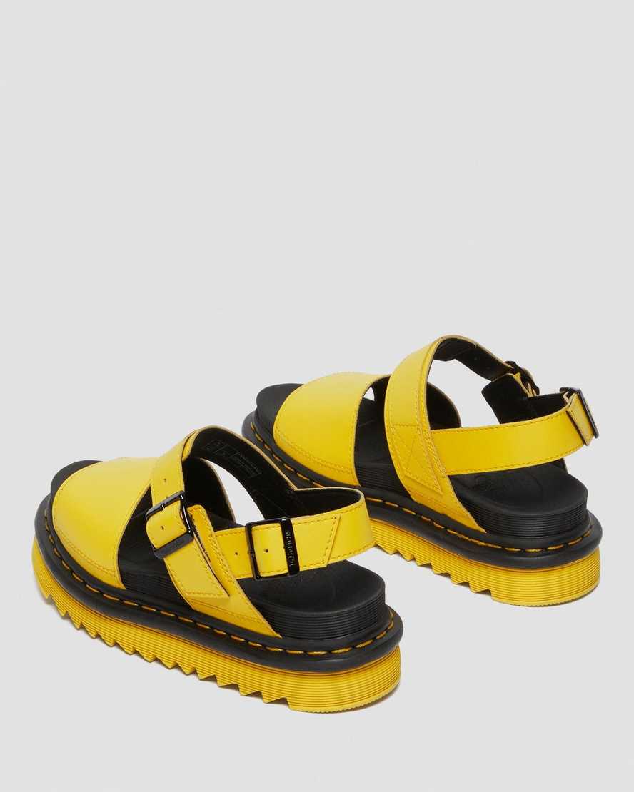 gelbe dr. martens voss damen-riemensandalen