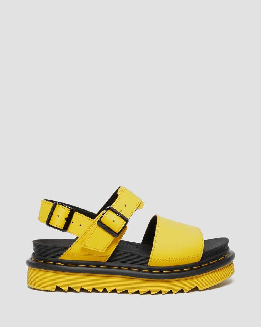 gelbe dr. martens voss damen-riemensandalen