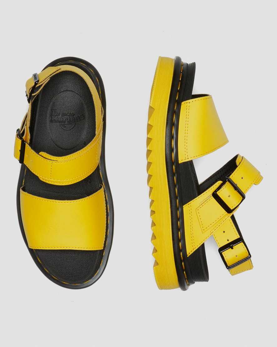 gelbe dr. martens voss damen-riemensandalen
