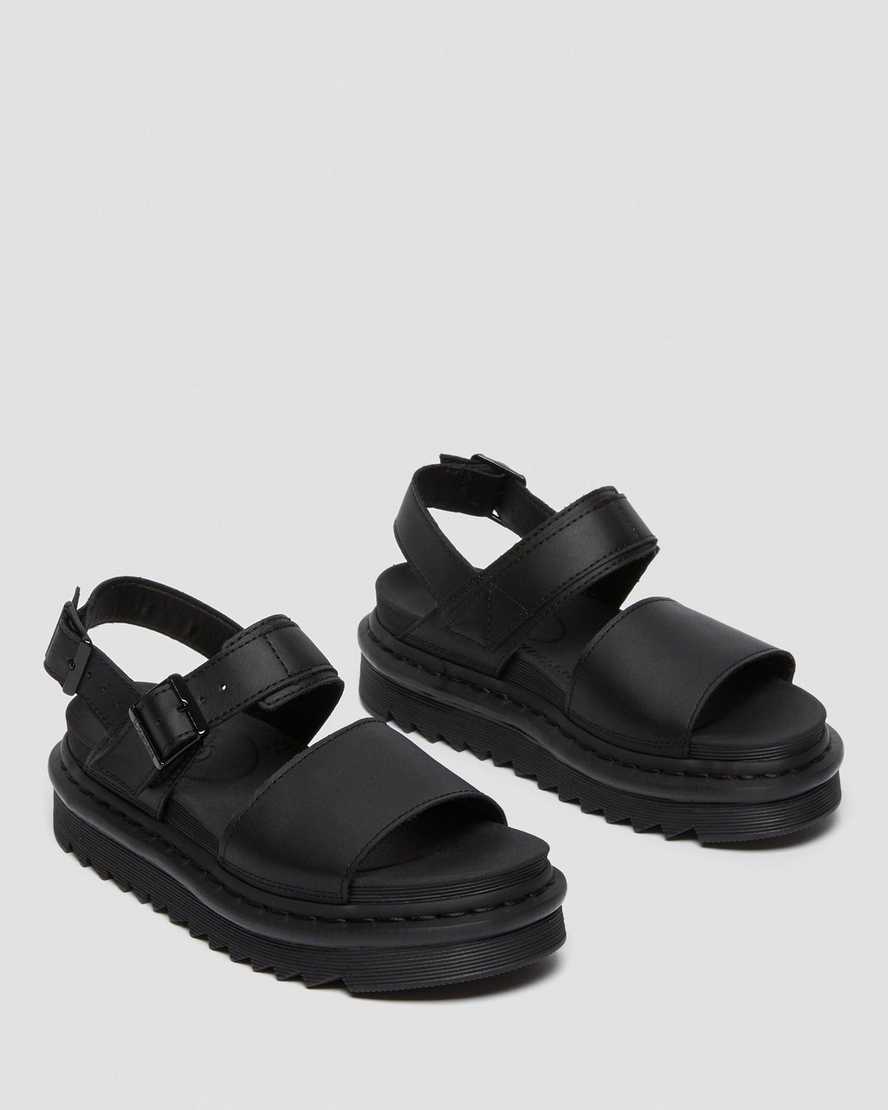 schwarze dr. martens voss damen-riemensandalen
