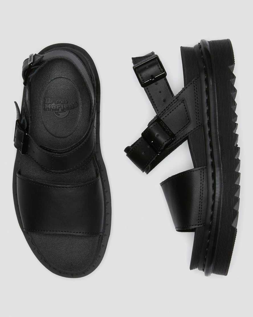schwarze dr. martens voss damen-riemensandalen