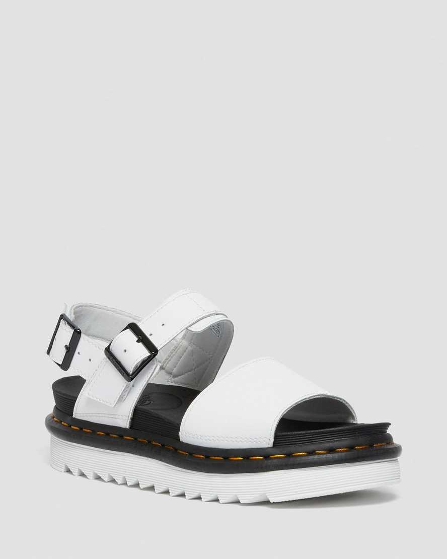 weiße dr. martens voss damen-riemensandalen