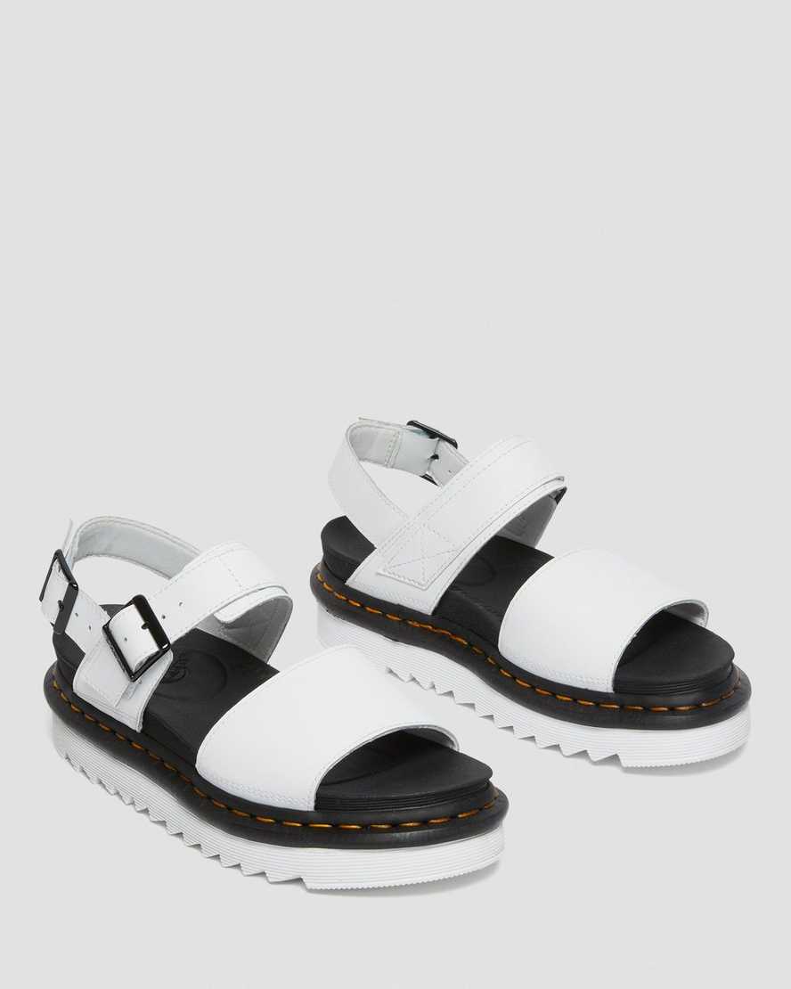 weiße dr. martens voss damen-riemensandalen